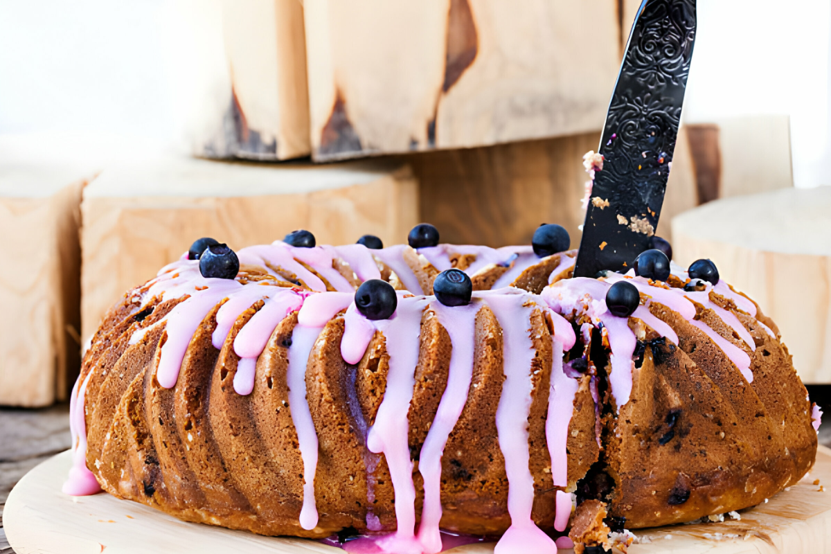 Variations of lemon blueberry coffee cake with different toppings